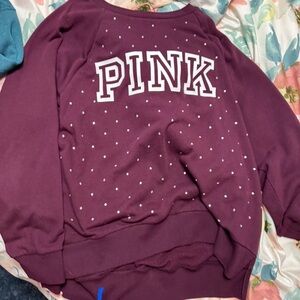 Pink Maroon Polka Dot Sweatshirt